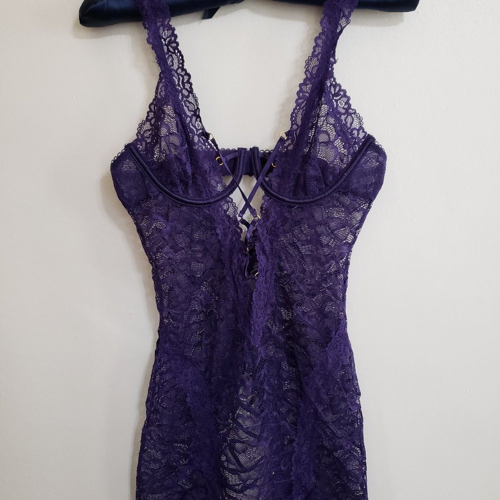 Fredericks of Hollywood purple lace chemise